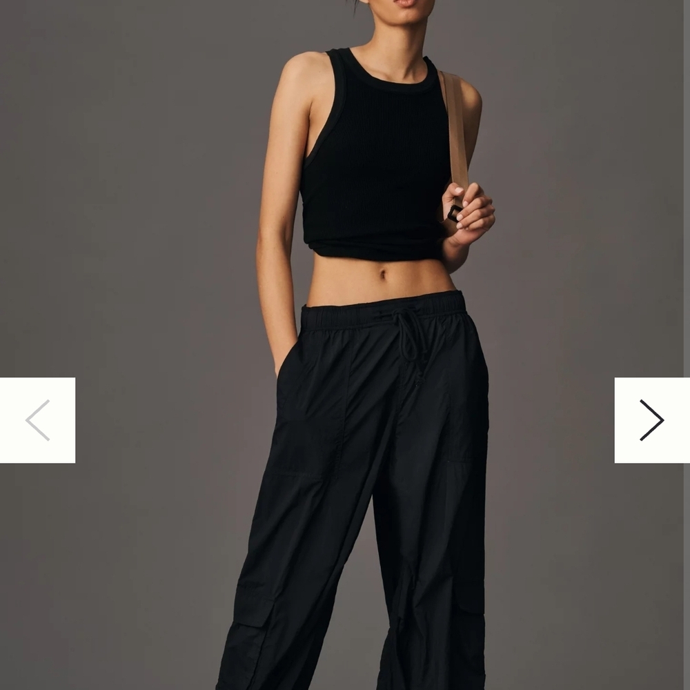 Anthropologie Black Parachute Pants